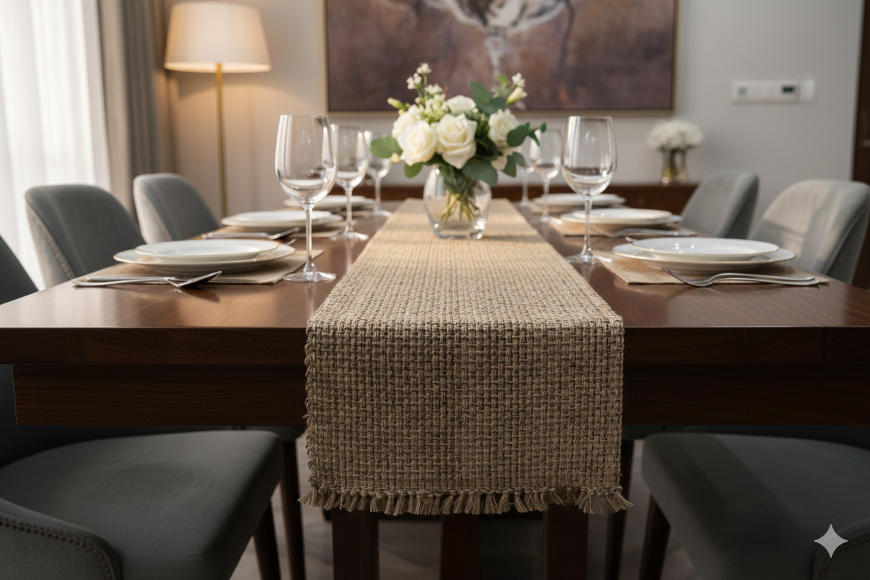 Natural Woven Table Runner – 1 Meter x 35 cm | Rustic & Elegant Dining Decor - Main Product Image - Nushio