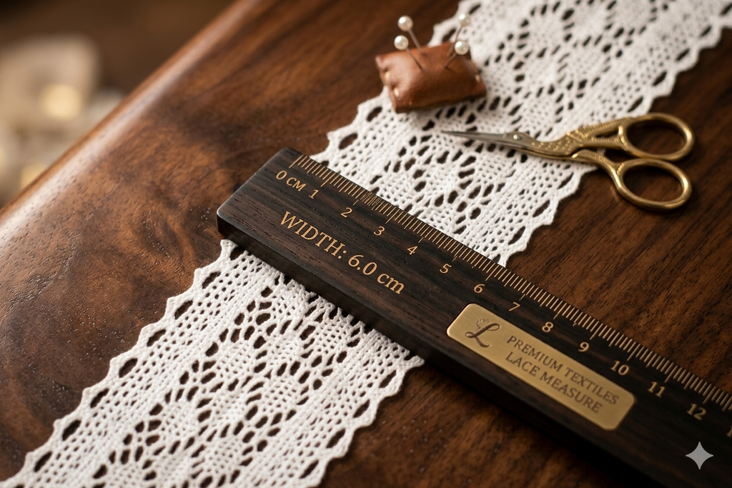 White/Beige Floral Lace Trim - 6 cm Width - 10M / 20M Roll