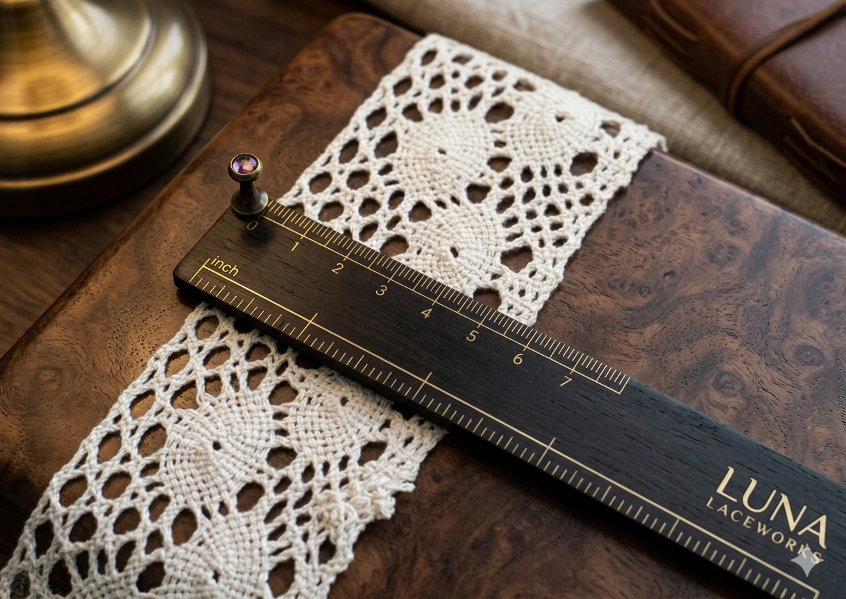 White/Beige Floral Lace Trim - 6 cm Width