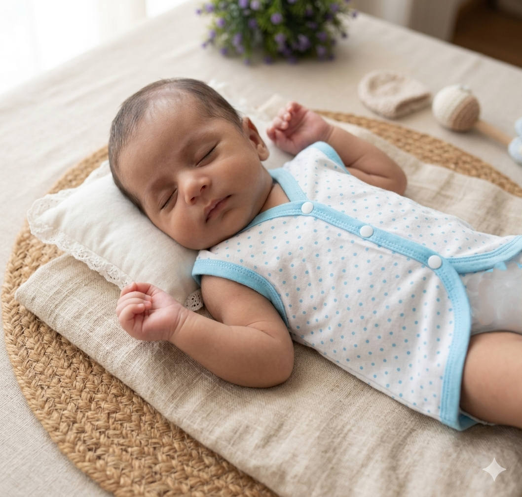 Kids Cotton Kettuduppu Set – 5 Colour Polka Dot Sleeveless