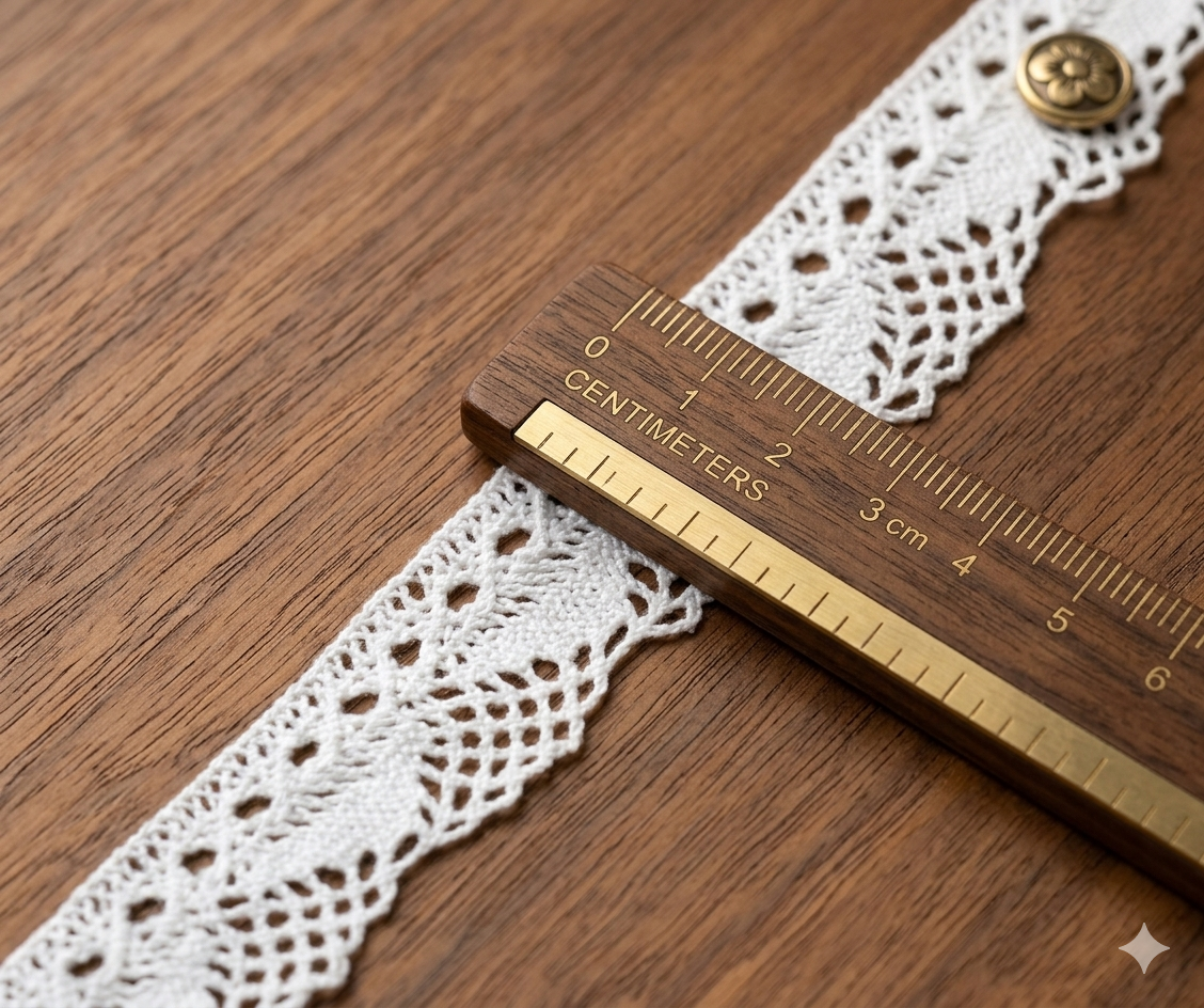 White & Beige Cotton Lace Trim - 2.5 cm Width - 10m / 20m Roll