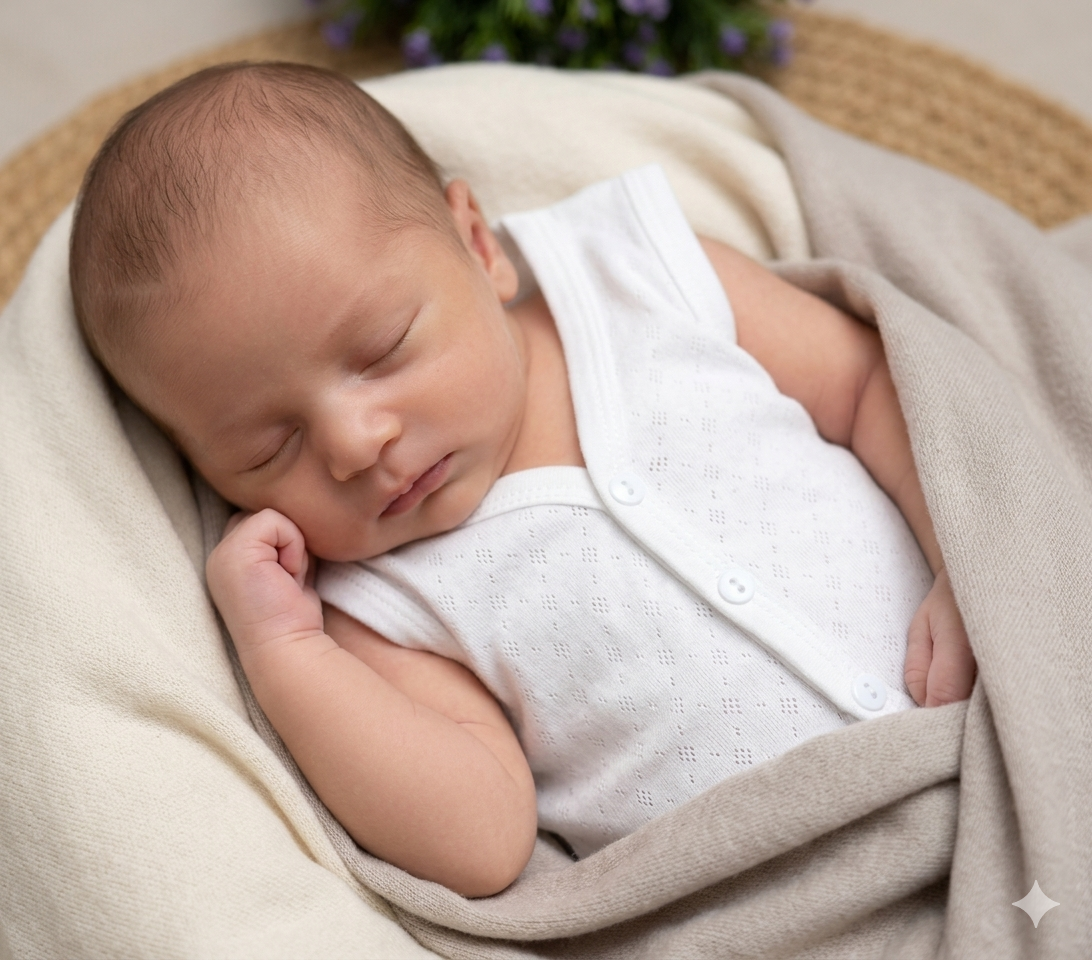 Kettuduppu Baby Vest Set – Pack of 3 Soft Cotton Sleeveless Innerwear (White)