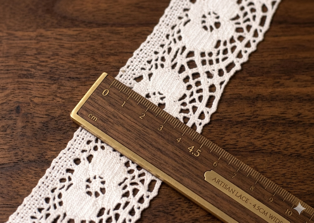 White/Beige Floral Lace Trim - 4.5 cm Width - 10M / 20M Roll