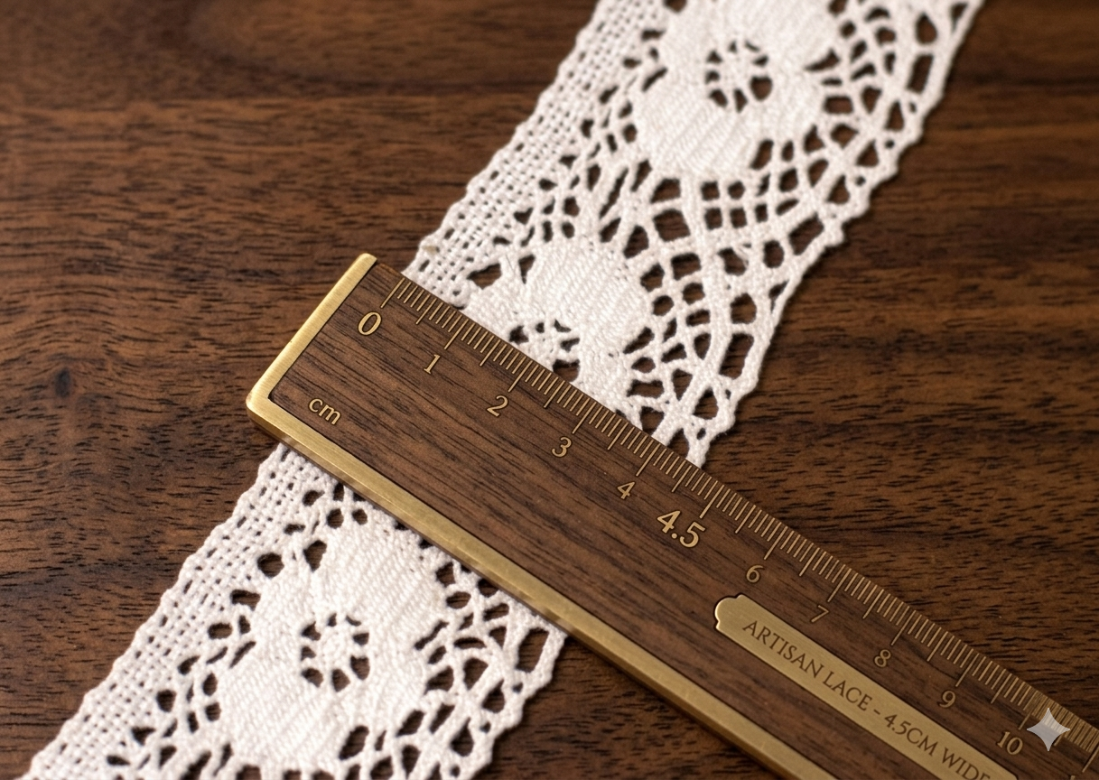 White/Beige Floral Lace Trim - 4.5 cm Width - 10M / 20M Roll