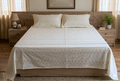 cream Cutwork King Size Bedspread Set with Pillow Covers - Main Product Image - Nushio