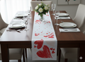 Red Heart Print Table Runner – 180 × 35 cm | Elegant & Romantic Dining Décor