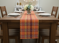 Rust Orange Plaid Table Runner – 180 × 35 cm | Classic Checkered Dining Décor