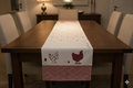 Rustic Red Gingham & Chicken Print Cotton Table Runner – 150 x 45 cm