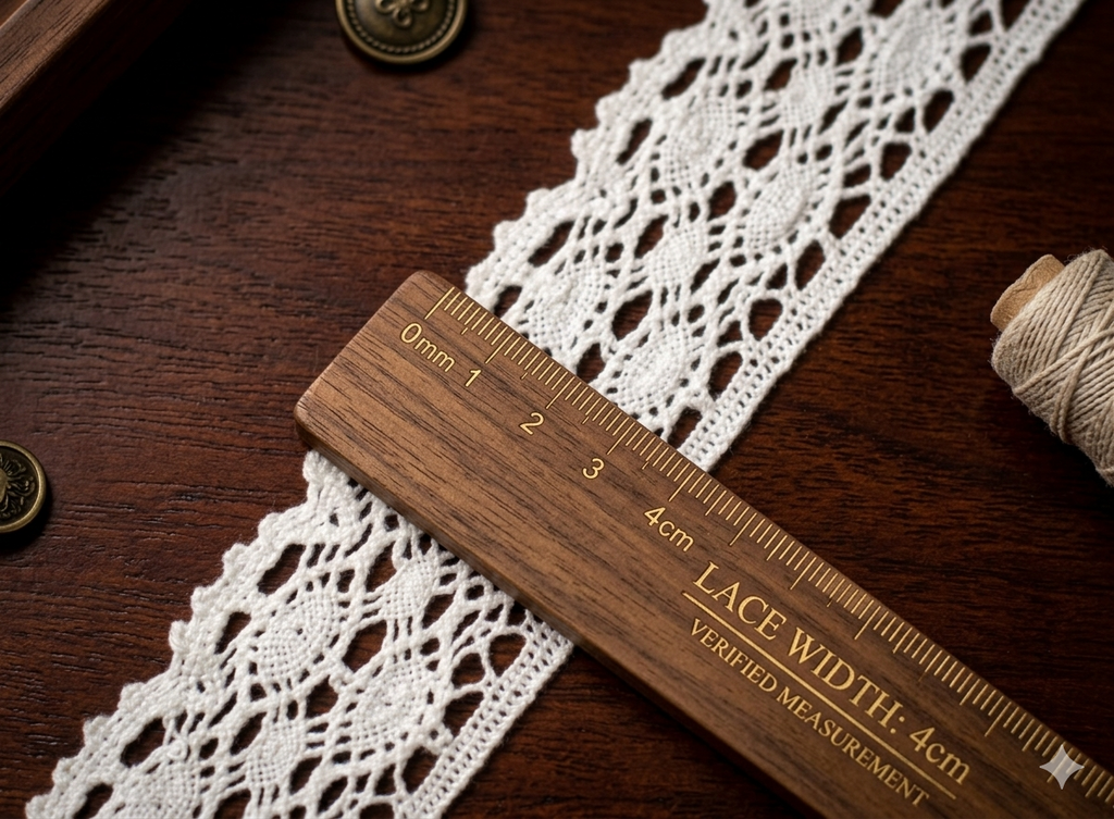 Floral Lace Trim - White/Beige - 4 cm Width - 10m / 20m Roll - View 2 - Floral - Nushio