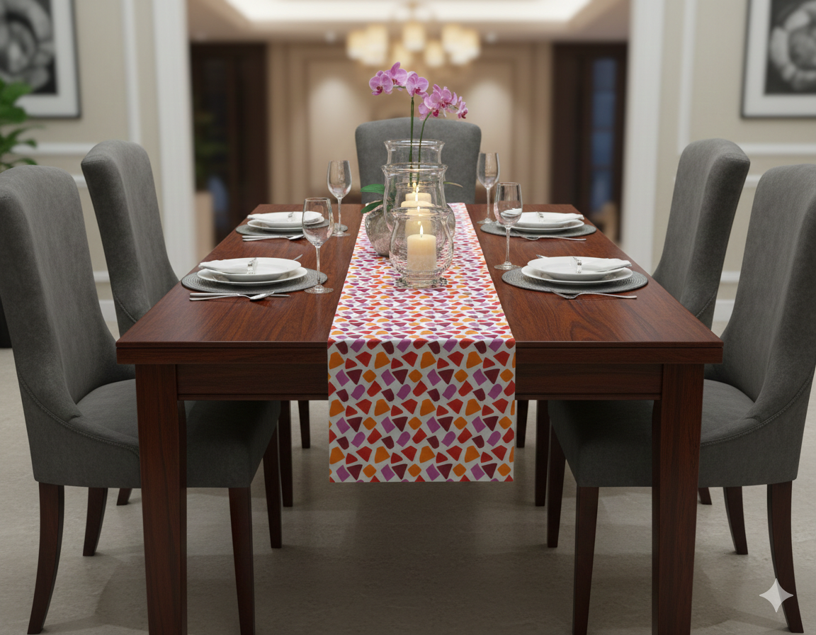 Modern Geometric Printed Table Runner – 120 × 40 cm - Main Product Image - Printed - Nushio