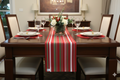 Red & Green Striped Table Runner – 180 × 35 cm | Elegant Dining Table Decor