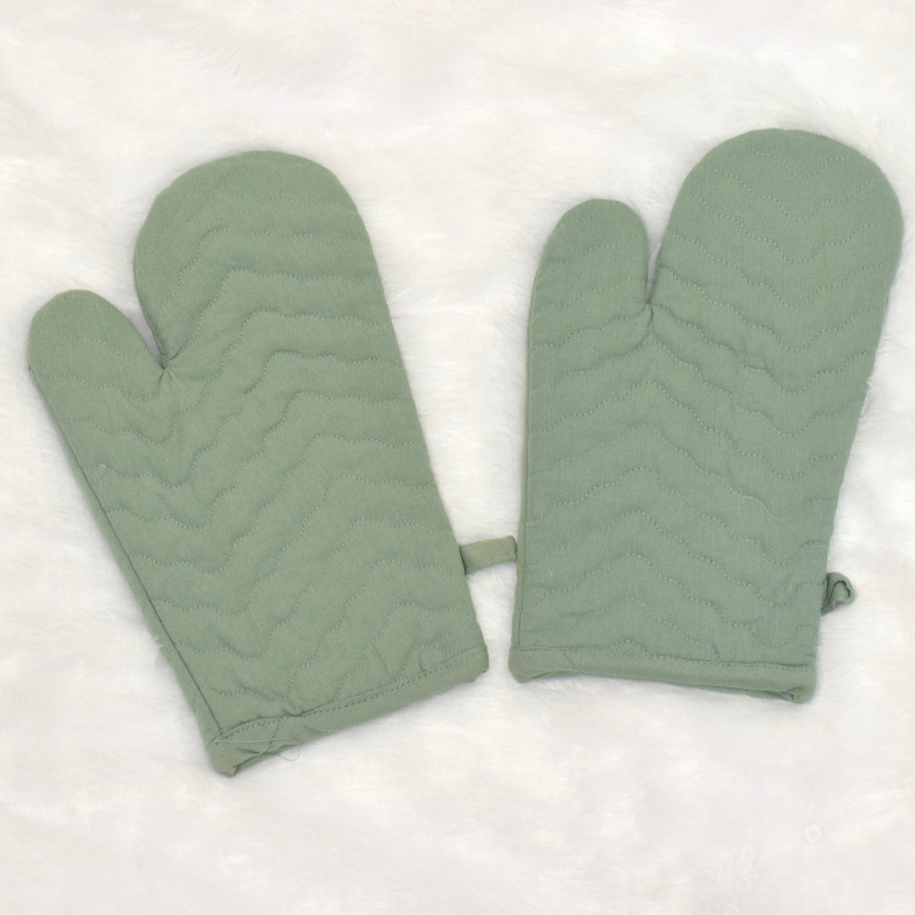 Soft Cotton Quilted Oven Gloves – Heat Resistant Kitchen Mitts (Set of 2)