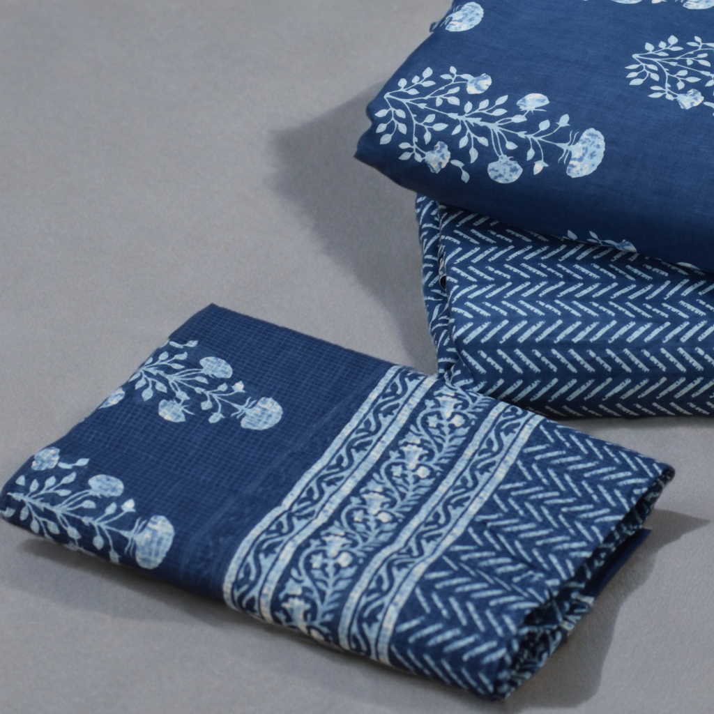 Cotton Churidar Material Set with Dupatta - Main Product Image - Cotton - Nushio