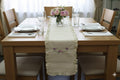 Embroidered Floral Cotton Table Runner with Frilled Border - Main Product Image - Cotton Floral Embroidered - Nushio