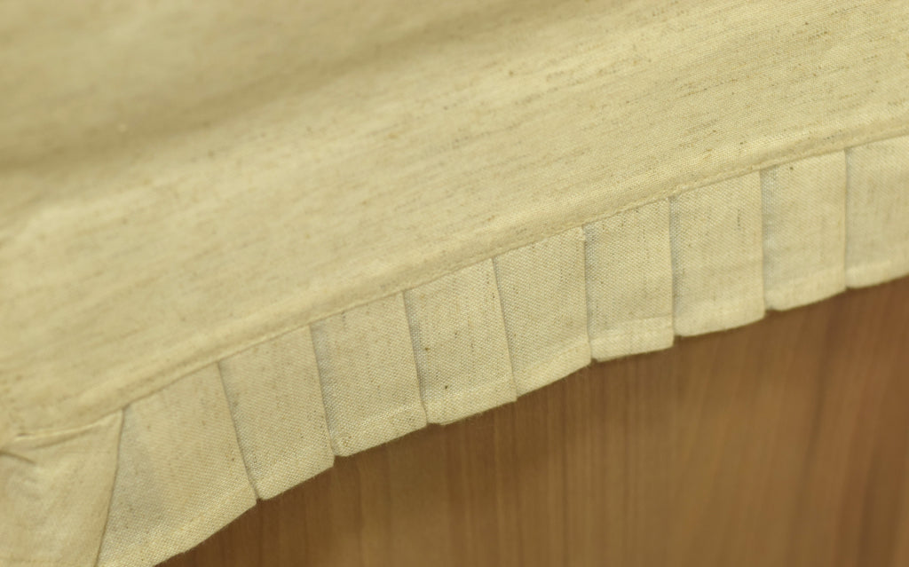 Embroidered Floral Table Runner with Pleated Border