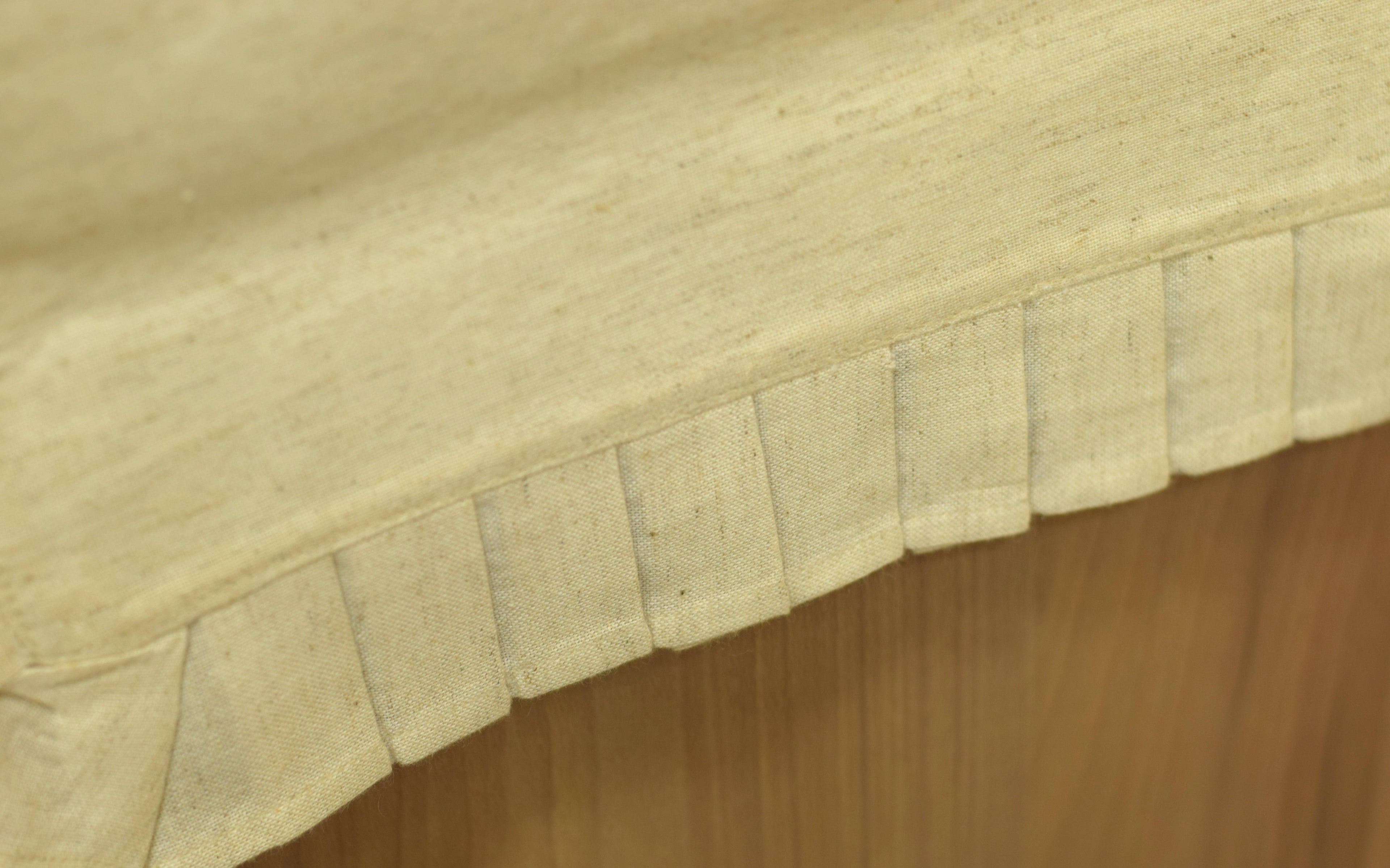 Embroidered Floral Table Runner with Pleated Border